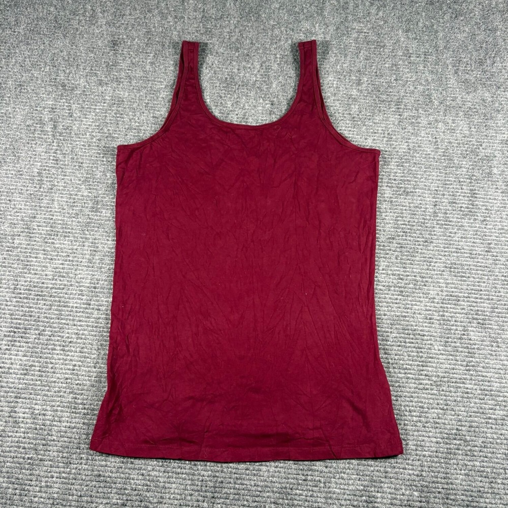 Maurices Tank Top Womens 0X Burgundy Excellent Scoop Neck Cotton Stretch